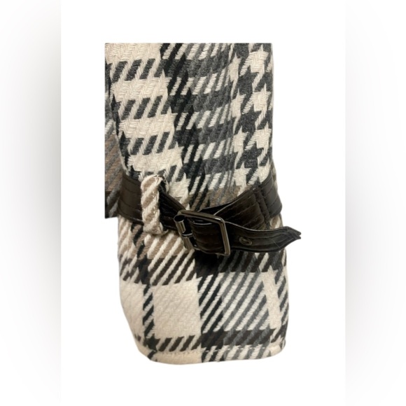 Etcetera Ruffle Front Plaid Blazer w/ Leather Detail - Picture 6 of 10